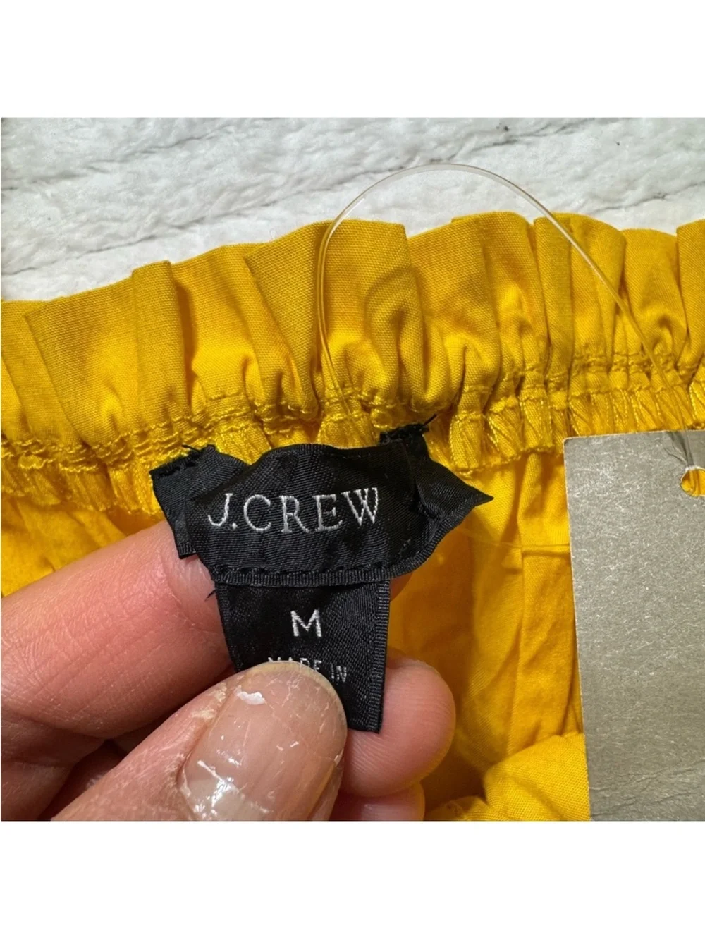 J. Crew Mustard Yellow Smocked Crop Cami